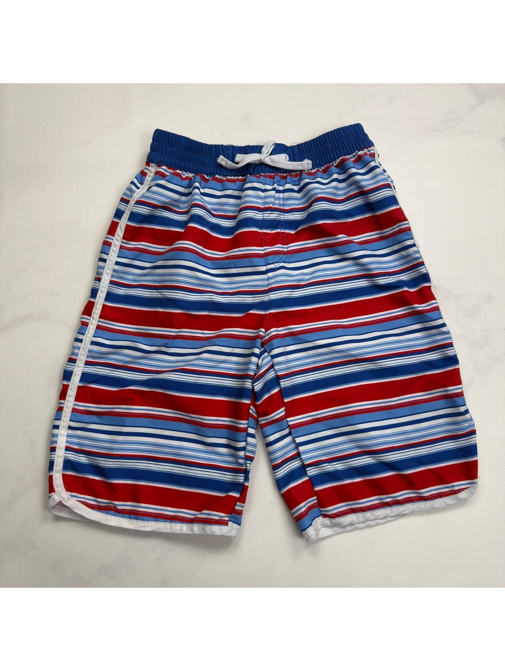 kidpik Swim Trunks Striped Drawstring Elastic Waist - Boys XL
